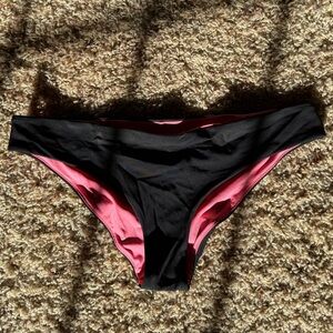 PINK Victoria's Secret Black and Pink Bikini Bottom